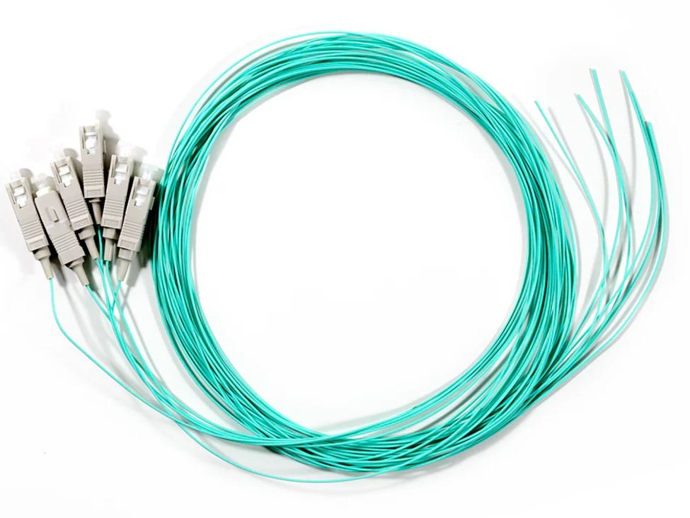 GD-FIB-1160  Pigtail SC OM3 Simplex 50 micron - 900um - 3M PVC  Aqua (12pk)