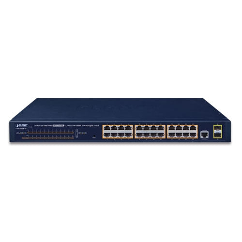 GS-4210-24P2S - Planet 24-Port 10/100/1000T 802.3at PoE + 2-Port 100/1000X SFP Managed Switch -