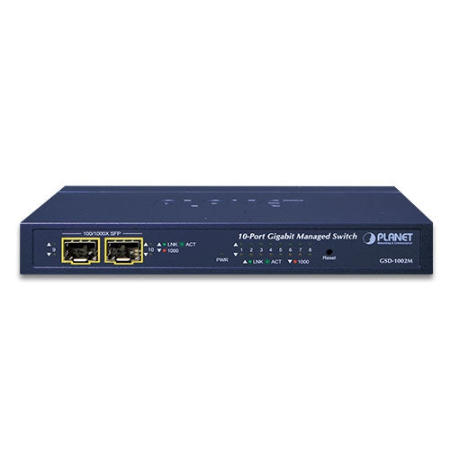 GSD-1002M 8-Port 10/100/1000Mbps + 2-Port 100/1000X SFP Managed Desktop Switch - -