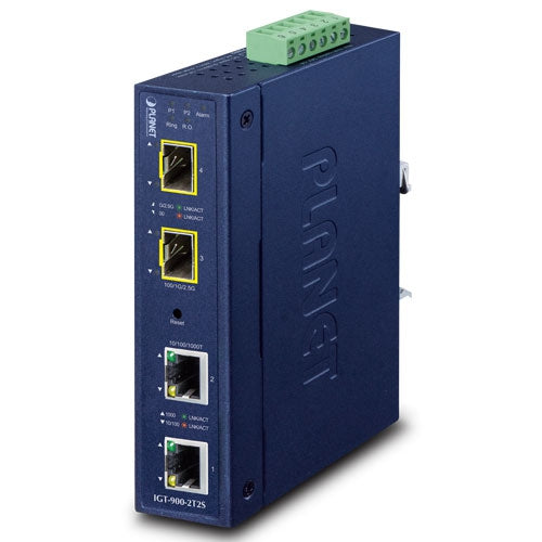 IGT-900-2T2S Industrial 2-Port 10/100/1000T + 2-Port 100/1000/2500X SFP Managed Media Converter -
