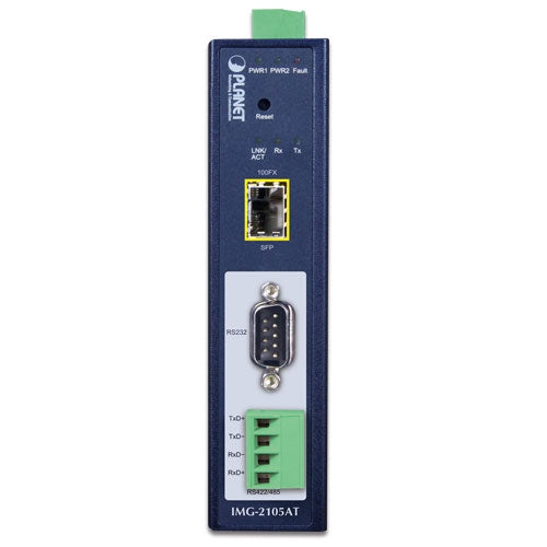 IMG-2105AT Industrial 1-port RS232/422/485 Modbus Gateway with 1-Port 100BASE-FX SFP -