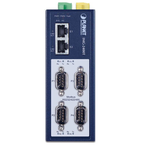 IMG-2400T    Industrial 4-Port RS232/422/485 Modbus Gateway