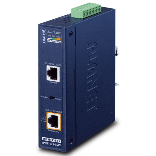 IPOE-171-95W Industrial Single-Port Multi-Gigabit 802.3bt PoE++ Injector - (V5)-