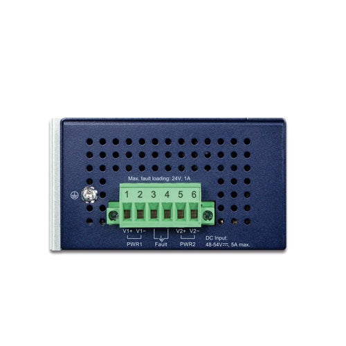 IPOE-470    IP30 Industrial 4-port 10/100/1000T 95W 802.3bt PoE++ Injector Hub (240 Watts PoE budget, PoE Usage LED, BT&PoH/Force DIP switch, -40~75 degrees C, dual 48V~54V DC)