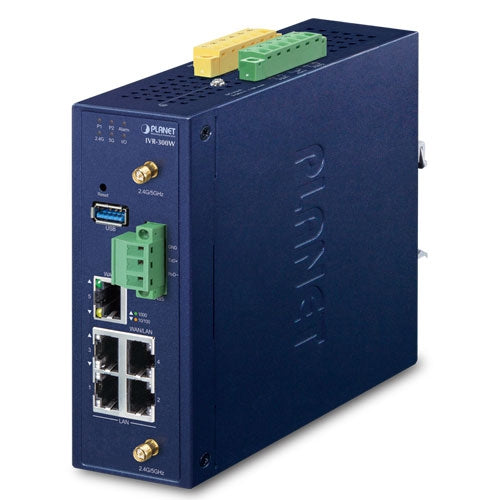 IVR-300W Industrial 5-Port 10/100/1000T + 802.11ax Wi-Fi VPN Security