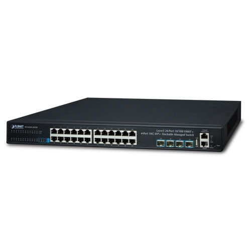 SGS-6341-24T4X Layer 3 24-Port 10/100/1000T + 4-Port 10G SFP+ Stackable Managed Switch - -