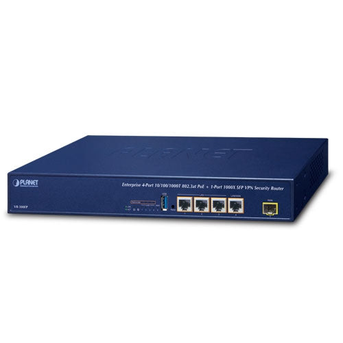 VR-300FP Enterprise 4-Port 10/100/1000T 802.3at PoE + 1-Port 1000X SFP VPN Security Router