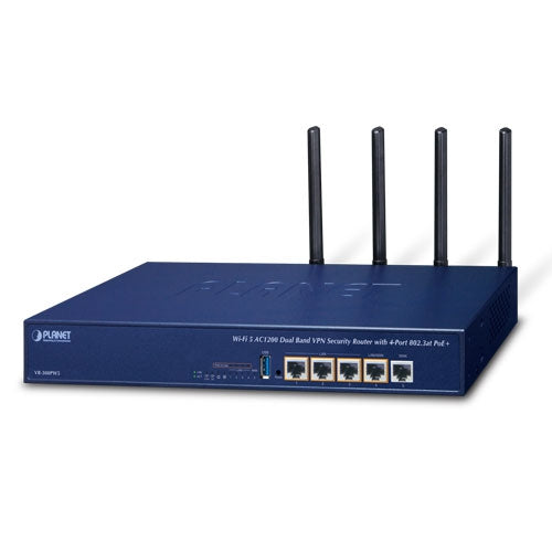VR-300PW5 Wi-Fi 5 AC1200 Dual Band VPN Security Router with 4-Port 802.3at PoE -