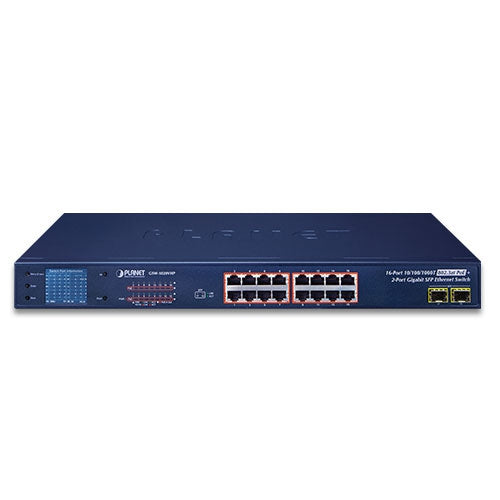 GSW-1820VHP 16-port-10-100-1000t-802-3at-poe-2-port-gigabit-sfp-ethernet-switch-with-lcd-poe-monitor-gsw-1820vhp-