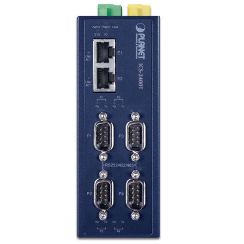 ICS-2400T Industrial 4-Port RS232/RS422/RS485 Serial Device Server Planet