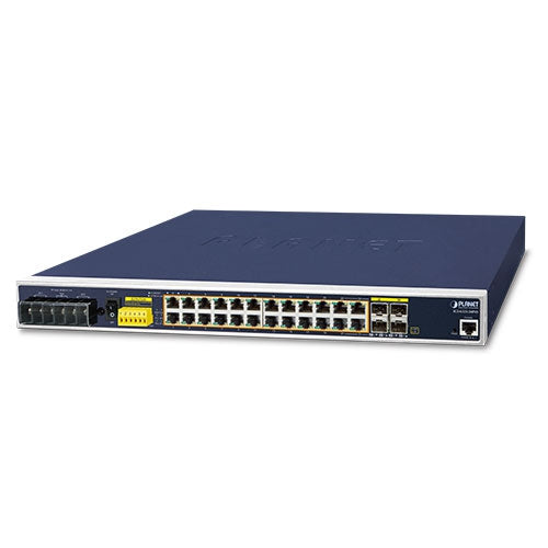 IGS-6325-24P4S   Industrial L3 24-Port 10/100/1000T 802.3at PoE + 4-Port Shared 100/1000X SFP Managed Ethernet Switch (-40~75 degrees C) - Planet