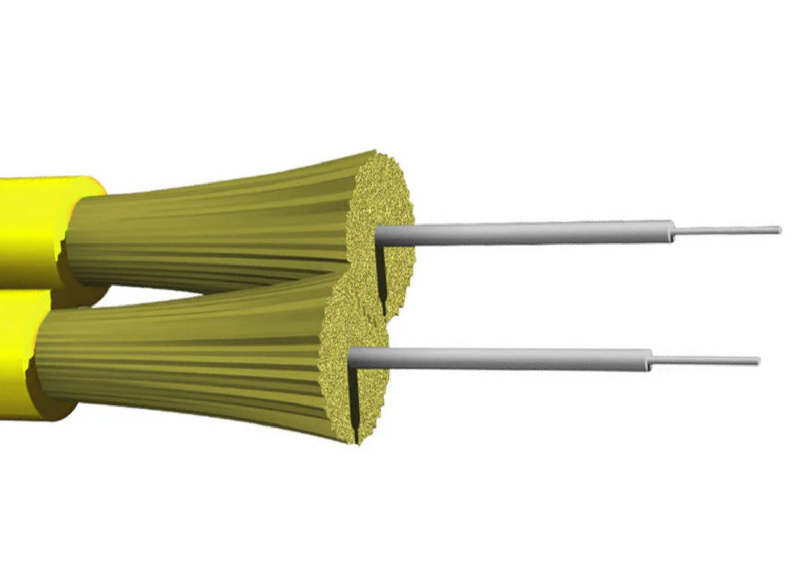 FO-IN-LT-9-2-OFNR OS2 Singlemode 9 Micron Duplex - 3mm Jacket - LSZH/OFNR Riser Fiber (per meter) - 2-strand Yellow